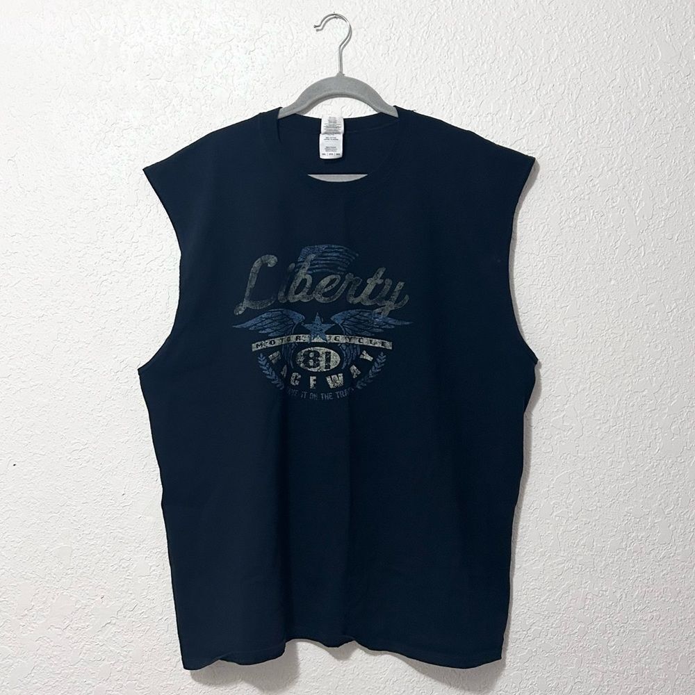 Liberty motorcycle tank top blue size XXL